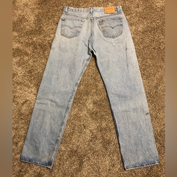 VINTAGE 1980s Levi’s 501 36x32 DISTRESSED DENIM JEANS MADE IN USA! READ!!! - Picture 2 of 11